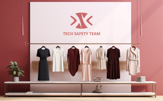 Professional Wall Poster Mockup in Luxury Boutique Interior Scene