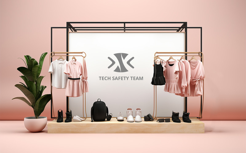 Professional Wall Poster Mockup in Luxury Boutique Interior Product Mockup