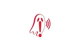 Red stylized logo depicting a screaming ghost shape