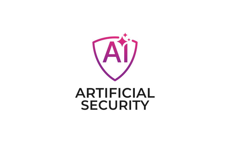 Safe Artificial intelligence Ai with Shield logo Template Design Logo Template