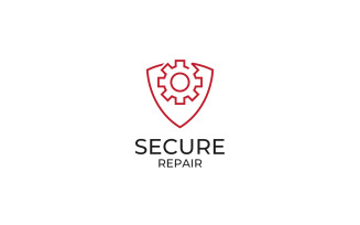 Shield gear logo. Shield with Setting Design template