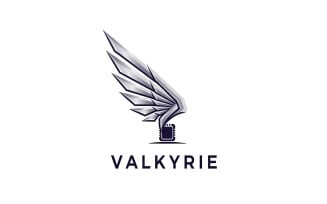 Sleek silver wing design attached above a microprocessor and company name