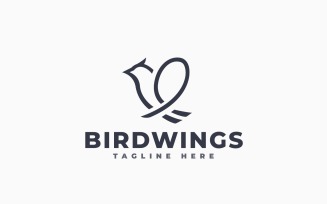 Elegant Bird Wings Logo Template Design