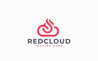 Fire Cloud Logo Template Design