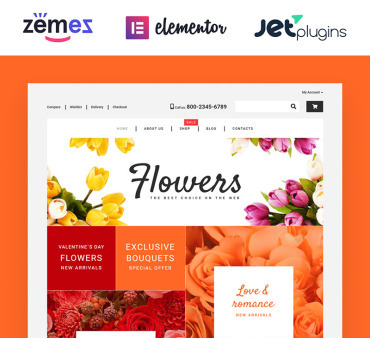 Kies dit thema voor uw online bloemen, cadeaus, schoonheid of fashion store. WooCommerce Theme 55220