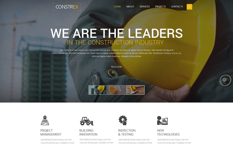 Constrex Responsive Website Theme Big Screenshot Constrex Website Template New Screenshots BIG