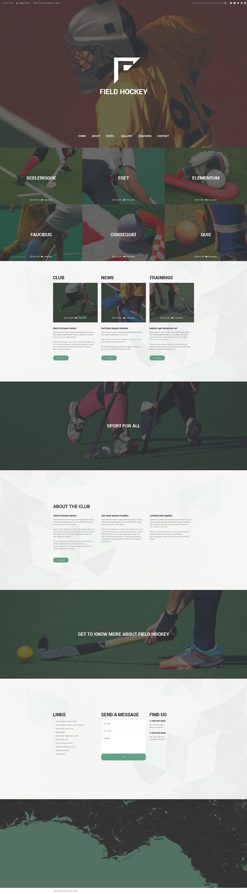Field Hockey Club Website Template New Screenshots BIG