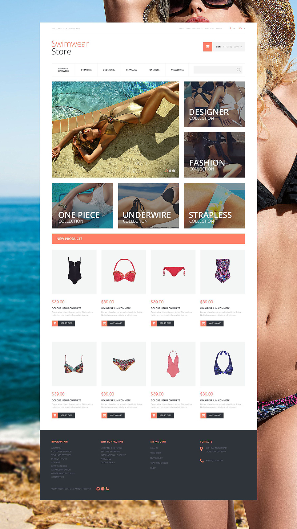Gorgeous Swimwear Magento Theme New Screenshots BIG