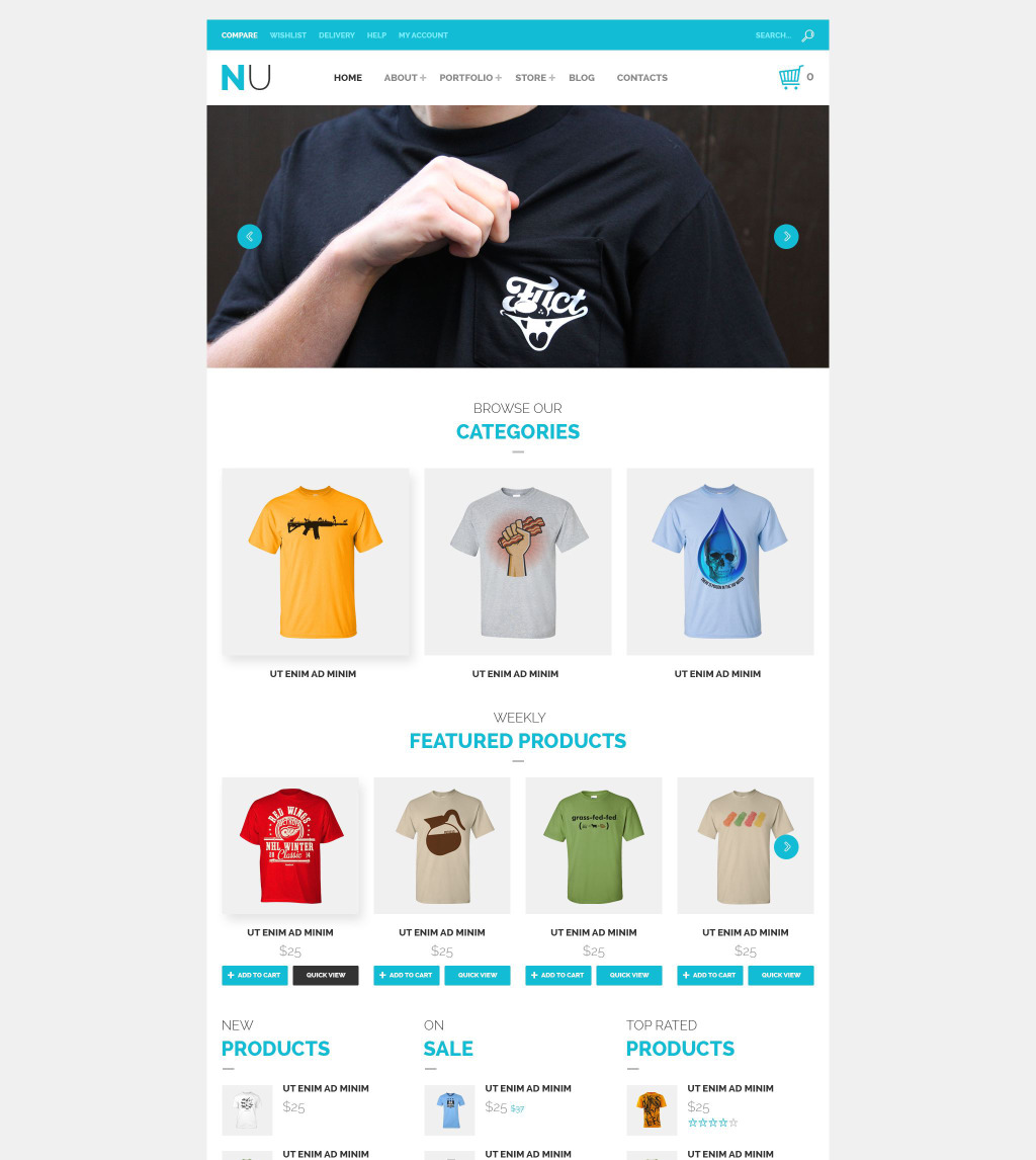 Live demo for NU T-Shirts WooCommerce Theme #55253