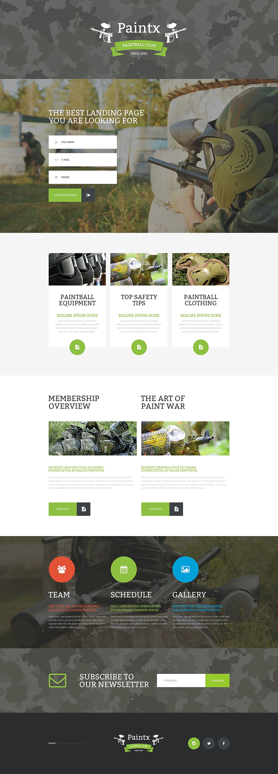 Paintball Responsive Landing Page Template New Screenshots BIG