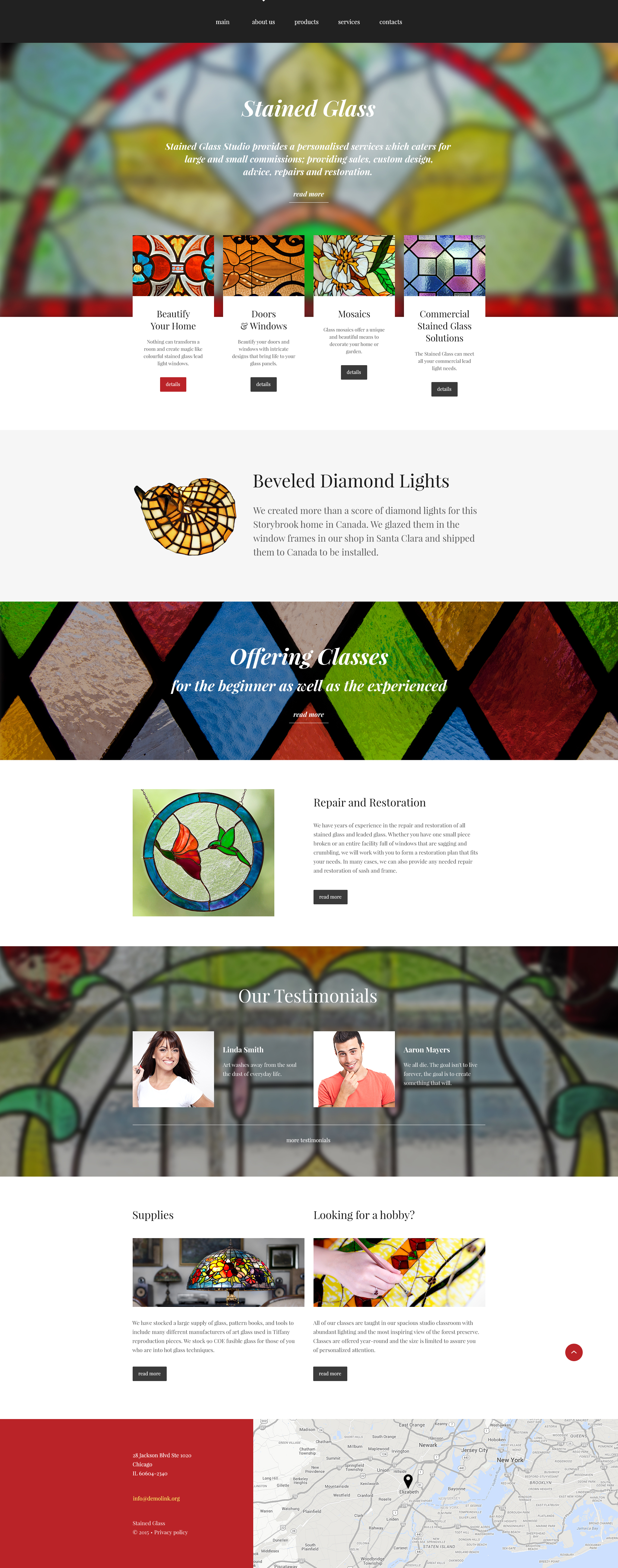 Responsive Stained Glass Studio Web Sitesi #55294 - Ekran resmi