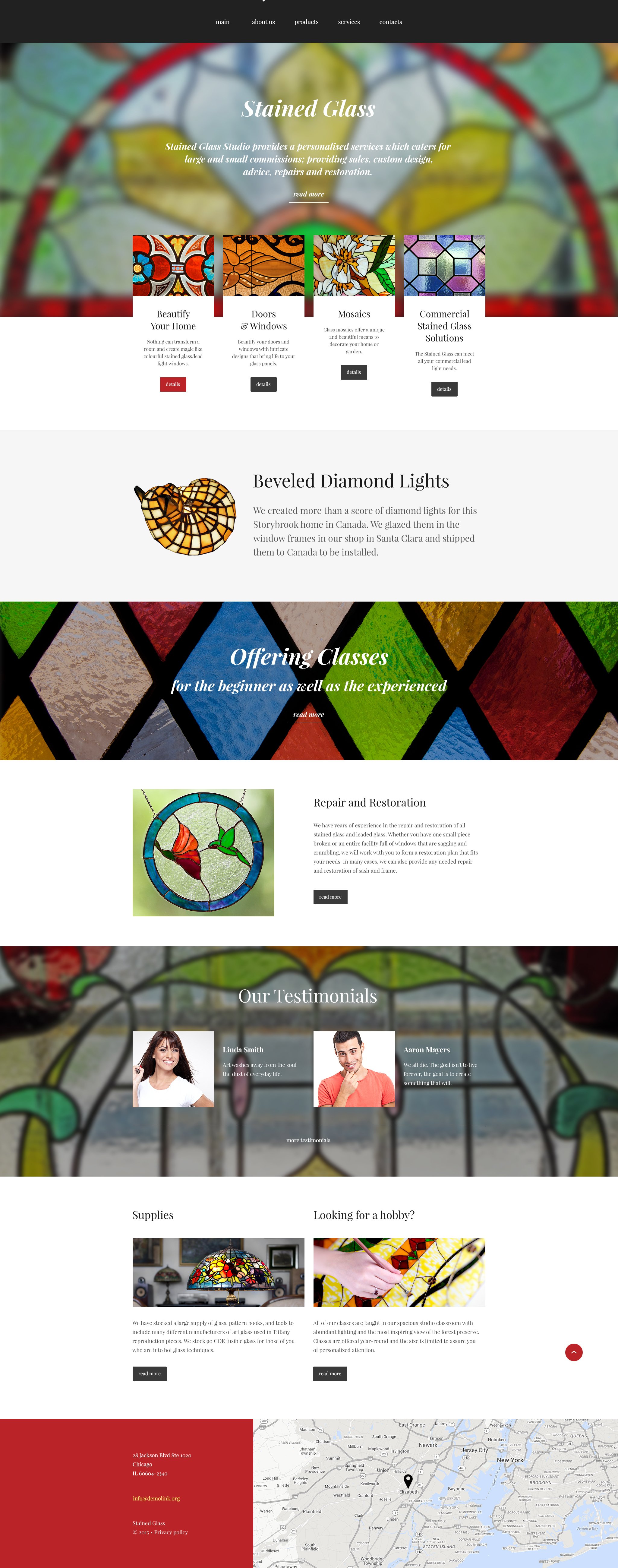 "Stained Glass Studio" Responsive Website template №55294 - screenshot