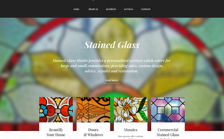 Stained Glass Studio Responsive Website Theme Big Screenshot Stained Glass Studio Website Template New Screenshots BIG