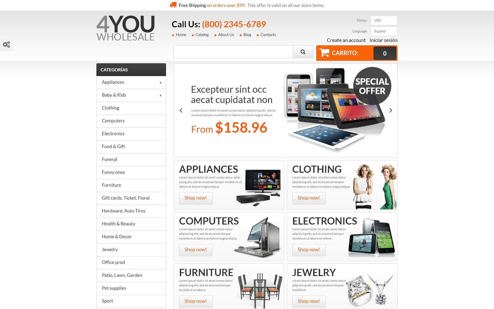 Tema De PrestaShop "4YOU Wholesale" #55221