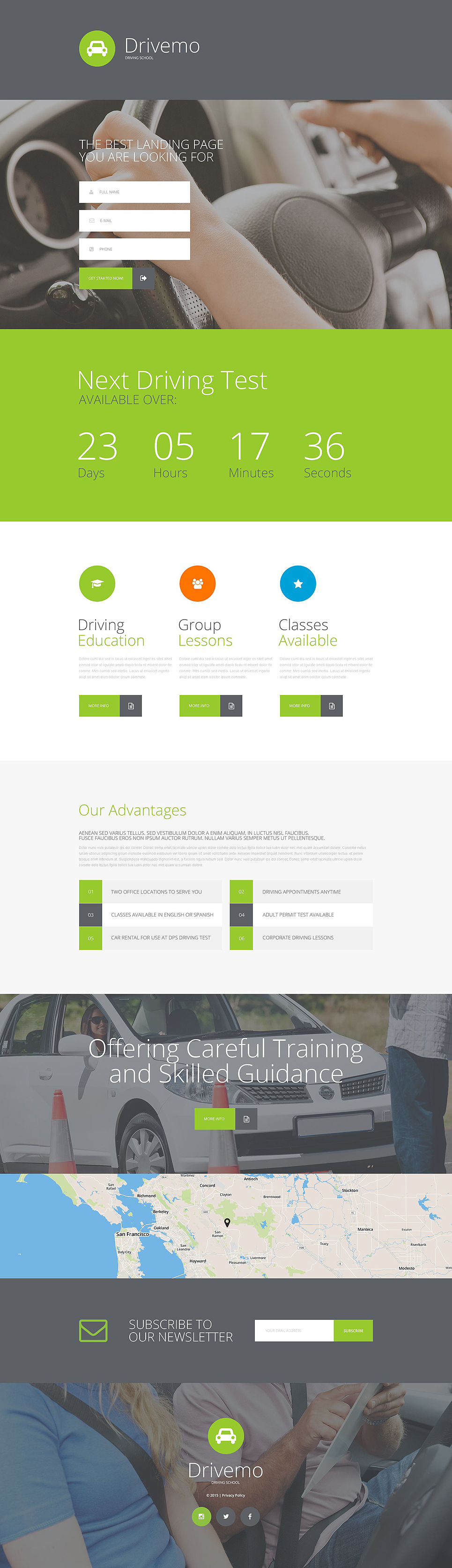 Traffic School Responsive Landing Page Template New Screenshots BIG