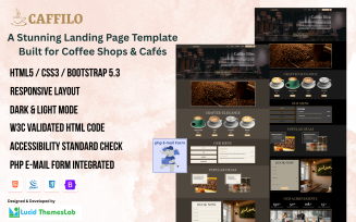 Caffilo – Coffee Shop and Café Landing Page Template