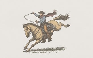 Cowboy Roping Horse PNG, Western Rodeo Digital Design, Wild West Cowboy Art for Shirt, Bucking