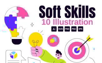 10 Workplace Soft Skills Illustration