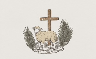 Lamb Of God PNG, Christian Easter Shirt PNG, Religious Sheep Design, Palm Sunday Faith Art, Digital