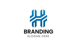 Letter H line shape business logo-1040