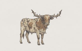 Longhorn PNG Christmas Lights, Western Steer Printable Shirt, Festive Holiday Cow, Rustic Farmhouse