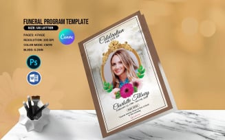 Printable Floral Funeral Program Template