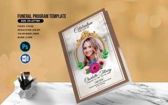 Printable Floral Funeral Program Template