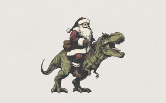 Santa Riding Dinosaur PNG, Christmas T Rex PNG Digital Download, Funny Holiday Shirt Design, Santa