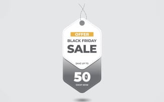 Black Friday Offer sales tag 50% discount offer