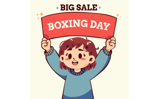 Girl Celebrate Boxing Day Big Sale