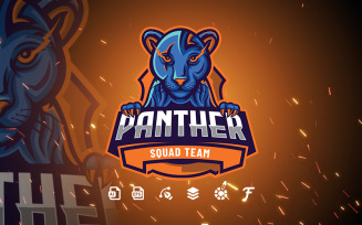 Panther Esports Gaming Mascot Logo Template