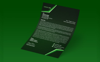Professional Letterhead Template with Green Color