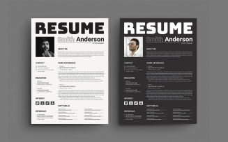 Clean Modern Resume CV Template Design