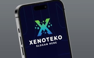 Digital Technology Letter X Logo