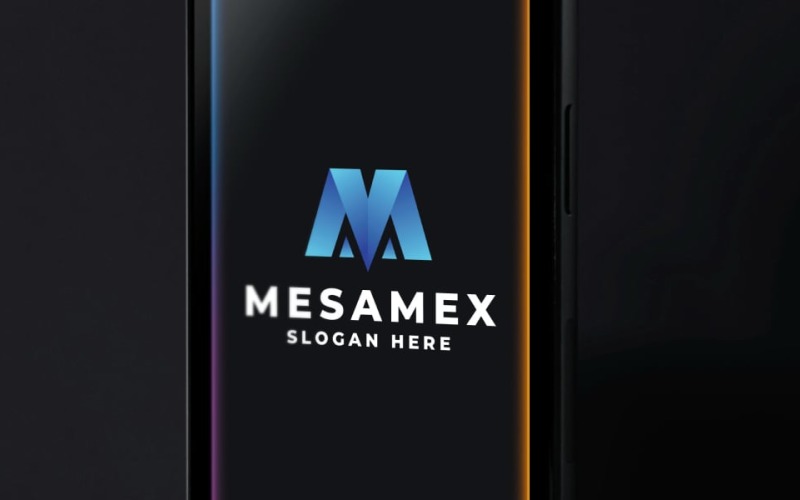 Modern Geometric Letter M Logo Logo Template