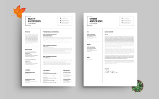 Professional Resume CV Template Layout