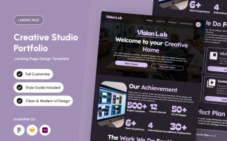 Vision Lab - Creative Studio Portfolio Landing Page