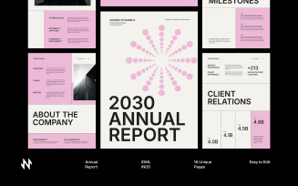White Pink Simple Annual Report