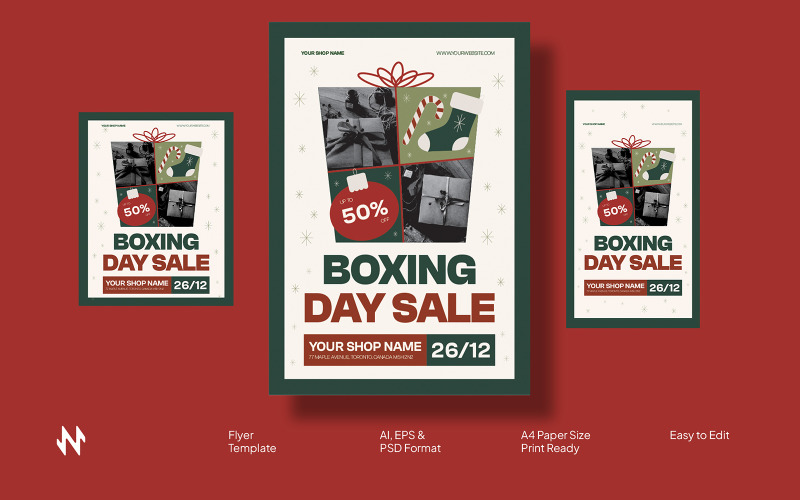 White Simple Boxing Day Flyer Corporate Identity