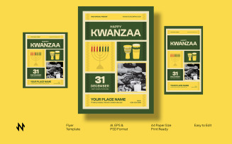 Yellow Happy Kwanzaa Flyer