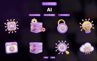 Artificial Intelligence 3D Icon Design