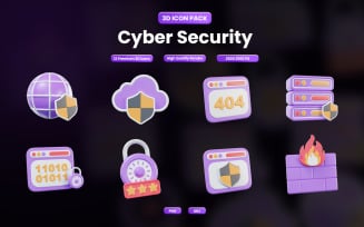 Cyber Security 3D Icon 244