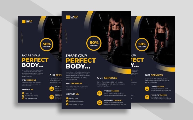 Fitness Gym Promotion Flyer Template Ver=1 Corporate Identity