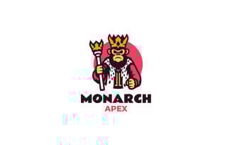 Mascot Character King Monkey Logo Design