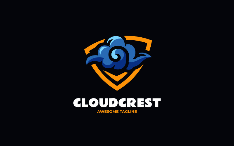 Mascot Cloud Crest Logo Design Logo Template