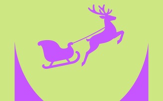 Simplified Sleigh Silhouette Christmas Holly Leaves Icon