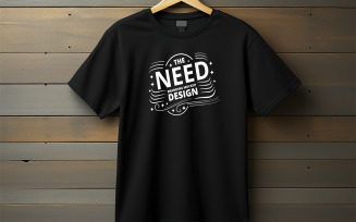 Stylish Black T-Shirt Mockup