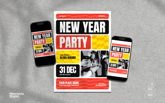 Bold New Year Party Flyer Template