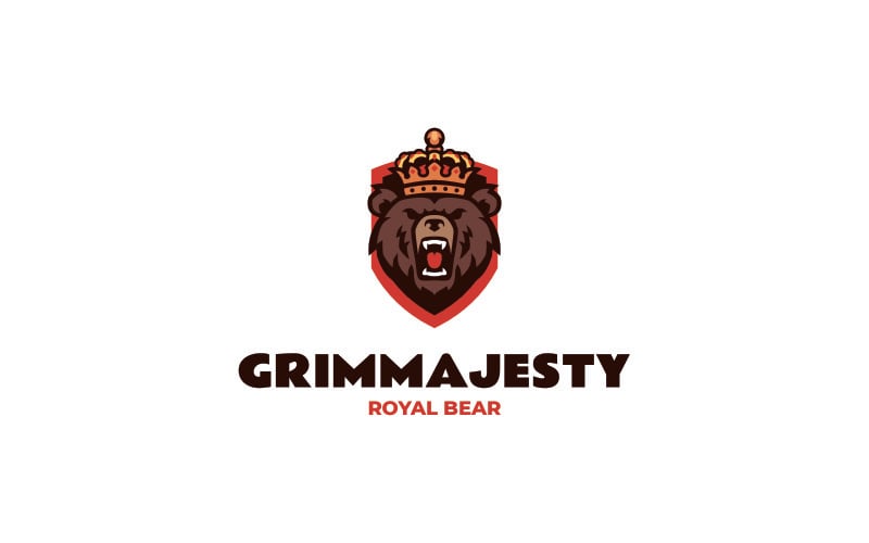 Mascot King Bear Logo Design Logo Template