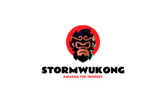 Mascot Monkey Wukong Logo Design